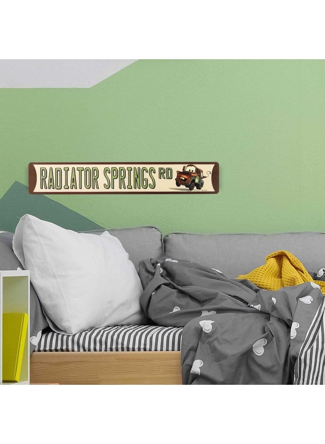 Open Road Brands Disney Pixar Cars Radiator Springs Road Metal Street Sign - Cars Tow Mater Sign for Garage, Kids' Bedroom or Play Room - Image 5