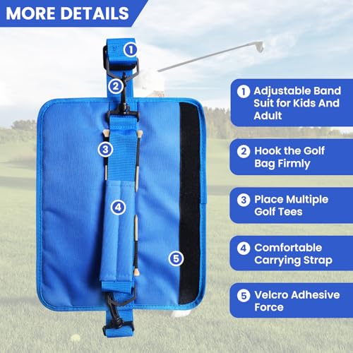 FINGER TEN Golf Club Bag Mini Lightweight for Men Women Ladies Kids with/Without Ball Pouch Pack, Portable for Driving Range Carrier Course Training Case (1 Pack in Blue) - Image 2