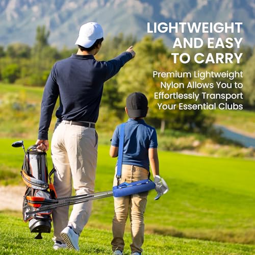 FINGER TEN Golf Club Bag Mini Lightweight for Men Women Ladies Kids with/Without Ball Pouch Pack, Portable for Driving Range Carrier Course Training Case (1 Pack in Blue) - Image 4