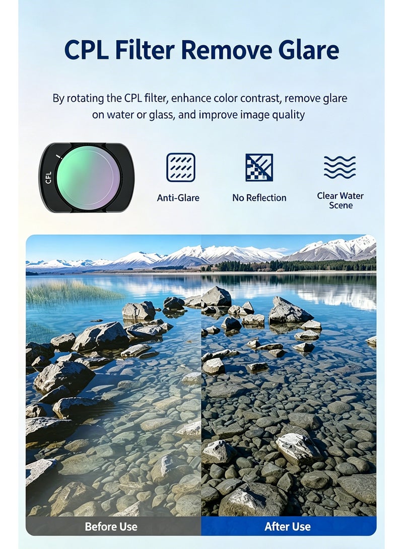3-Pack Camera Lens Filters for Osmo Pocket 3 / Pocket 4, Magnetic Filter Set Includes CPL, 1/4 Black Diffusion, Variable ND2-ND32 Filters, HD Optical Glass, Waterproof & Scratch-Resistant for Vlog, Photography - Image 2