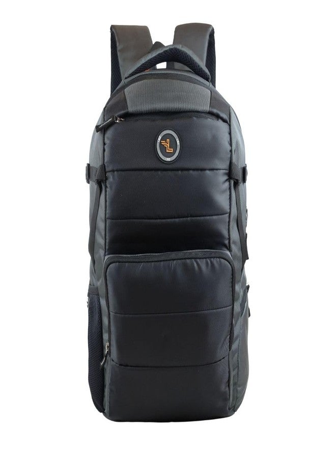 Ligo Jumbo Laptop Bag 33 Liter Bags for Mens and Women with 1 Side Botle Holder, Front Organizer and Rain Cover bag for men (Black) - Image 1