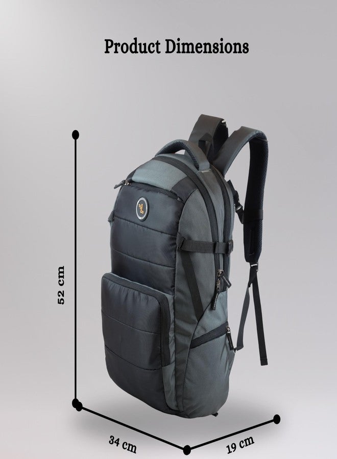 Ligo Jumbo Laptop Bag 33 Liter Bags for Mens and Women with 1 Side Botle Holder, Front Organizer and Rain Cover bag for men (Black) - Image 3