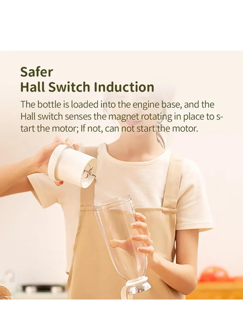 BlueFire Portable Blender for Smoothies & Shakes – 6-Blade Personal Blender, 500ml USB-C Rechargeable, 2400mAh Battery, 30s Blending, Ice Crushing, Travel-Friendly, BPA-Free – Ideal for Gym, Camping, Office - Image 5