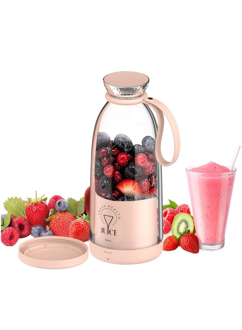 BlueFire Portable Blender for Smoothies & Shakes – 6-Blade Personal Blender, 500ml USB-C Rechargeable, 2400mAh Battery, 30s Blending, Ice Crushing, Travel-Friendly, BPA-Free – Ideal for Gym, Camping, Office - Image 1