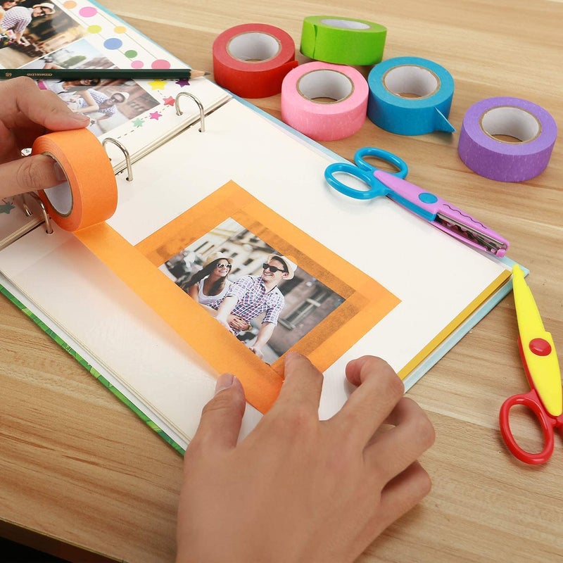 ChicAbode Masking Tape, Painters Colored Decoration 6 Pack Set Painter’s Tapes Color Craft Art Paper for Painting Decoration Rainbow Colors Tape - Image 5