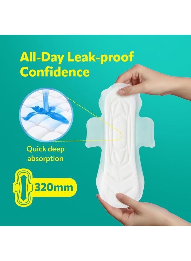 عشية أي وقت مضى فوط صحية "Evereve Comfort" للنساء، مقاس XL+ (320 مم) — الفوطة النهارية الأطول والأعرض، تتميز بنسيج سميك وناعم، وتوفر تهوية فائقة لتجنب تهيج البشرة، مع قدرة امتصاص عميقة وحماية من التسرب تصل إلى 100% لضمان الراحة طوال اليوم. عبوة مزدوجة (24 × 2). - Image 4