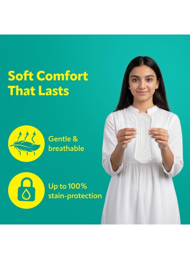 عشية أي وقت مضى فوط صحية "Evereve Comfort" للنساء، مقاس XL+ (320 مم) — الفوطة النهارية الأطول والأعرض، تتميز بنسيج سميك وناعم، وتوفر تهوية فائقة لتجنب تهيج البشرة، مع قدرة امتصاص عميقة وحماية من التسرب تصل إلى 100% لضمان الراحة طوال اليوم. عبوة مزدوجة (24 × 2). - Image 2