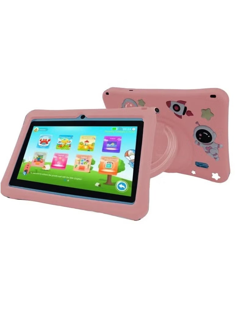 Oteeto K3 Kids Tablet – 7-Inch Android Wi-Fi Tablet for Children | Preloaded Educational Apps & Games | Parental Control Mode | Kid-Proof Protective Case | 4GB RAM + 64GB Storage | Long-Lasting Battery | Lightweight & Durable | Ideal for Toddlers & School Learning – Pink - Image 1