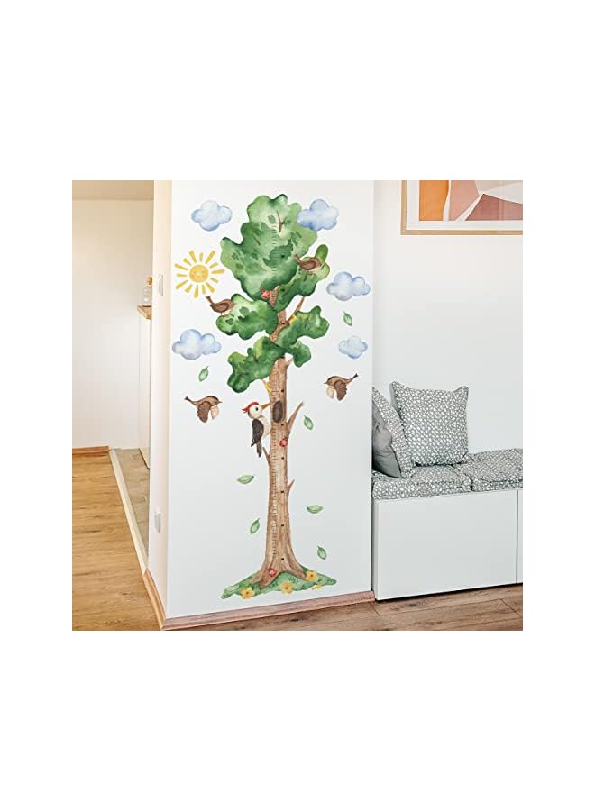 The Bros Height Growth Chart for Kids Wall Stickers, Cartoon Animal Tree Bird Height Measurement Chart for Children Nursery Wall Decor Baby Bedroom Toddler Living Room Playroom Decor - Image 4