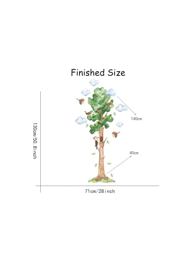 The Bros Height Growth Chart for Kids Wall Stickers, Cartoon Animal Tree Bird Height Measurement Chart for Children Nursery Wall Decor Baby Bedroom Toddler Living Room Playroom Decor - Image 5