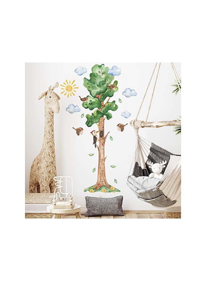 The Bros Height Growth Chart for Kids Wall Stickers, Cartoon Animal Tree Bird Height Measurement Chart for Children Nursery Wall Decor Baby Bedroom Toddler Living Room Playroom Decor - Image 2