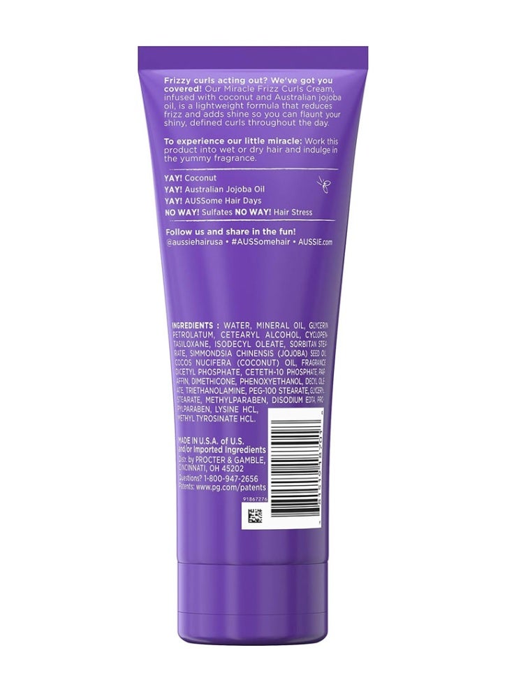 Aussie Miracle Curls Frizz Taming Cream 6.8 oz (Coconut & Jojoba Oil) - Image 2
