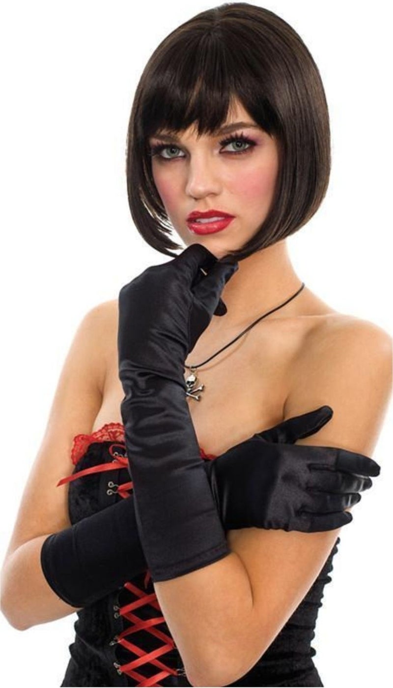 Toyfest Long Shiny Flexible Lycra Gloves 40 cm - 1 Pair - Black  - Image 4