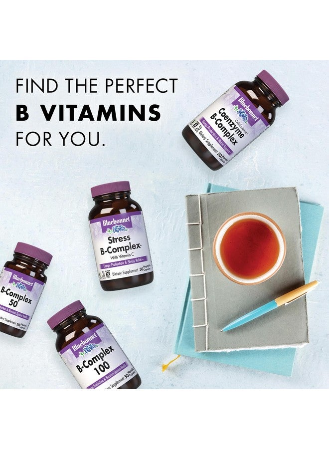 Bluebonnet Nutrition Stress Relief B Complex Vegetable Capsules, Vitamin B6, B12, Biotin, Folate, Vegan, Gluten & Soy & Milk Free, Kosher, Unflavored, 100 Count - Image 3