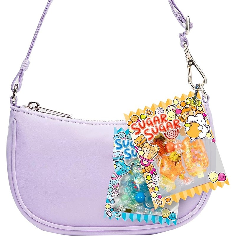 The Orb Factory ORB Sugar Swaps Gacha Pouch Squishy Keychain Charm - Orange Gachapon Style Pouch with Sparkly, Squishy Popsicle and Star - Squish, Collect, Trade - Fidget Stress Toys for Kids, Backpacks, Keys, Bags - Image 5