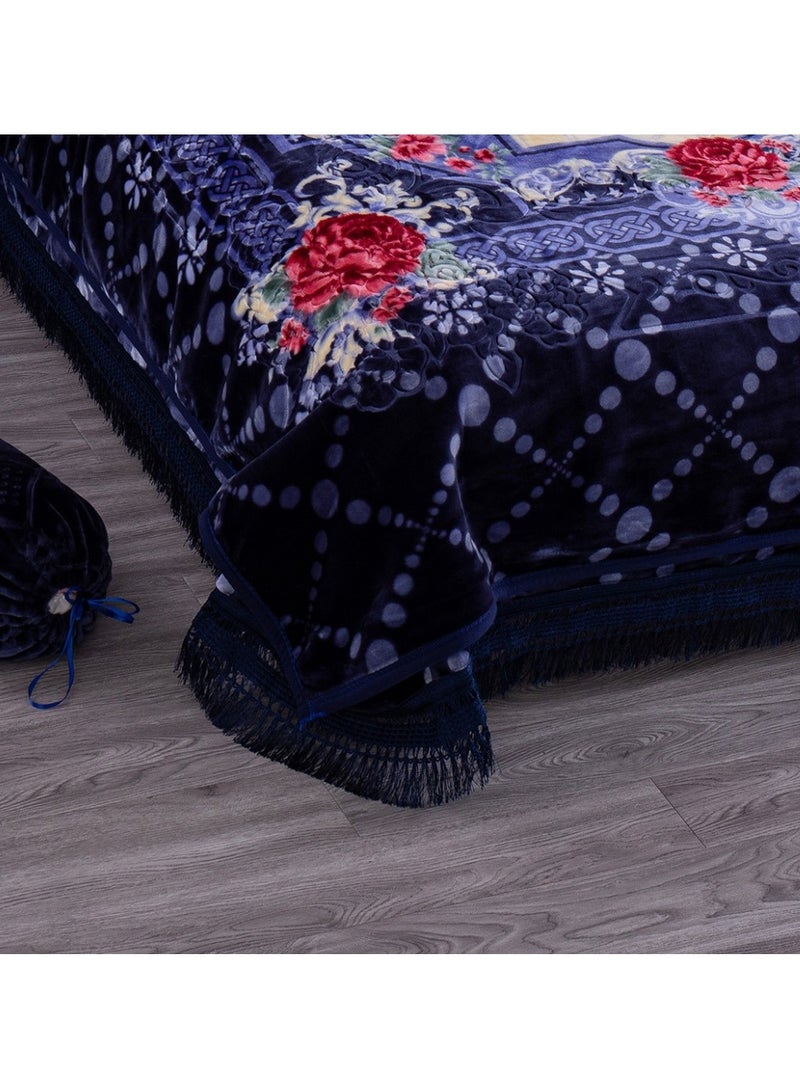 Stargold Blanket Set of 5 Pieces 220 x 240CM 2 Ply Premium Blanket With Bedspread Pillowcase And Neck Roll  - Image 3