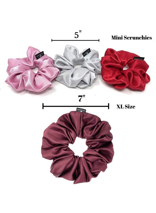 اي اب تاون شيك ربطات شعر ساتان كبيرة الحجم للنساء والفتيات، تمنع التجعد، مثبتة للشعر أثناء النوم، شريط ربطات مطاطي كبير لتسريحة ذيل الحصان، ربطات شعر لمنع التكسر - زيتوني - Image 4