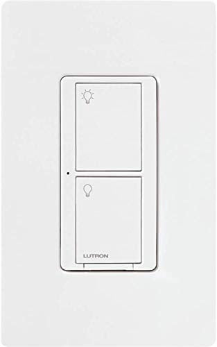 LUTRON مفتاح لوتрон كاسيتا الذكي الأصلي مع لوحة الحائط (يتطلب محور لوتрон الذكي)، للأضواء والمراوح LED، 5 أمبير، مفرد/3 طرق، يتطلب سلك محايد، PDW-5ANS-WH-A، أبيض - Image 2