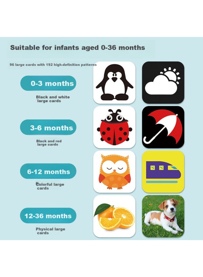 YSR Yisirui Baby Black And White Cards, Newborn 0-3 Months, Early Education Toys, Visual Stimulation, Large Cards, Colorful Tracking Flash Cards - Image 2