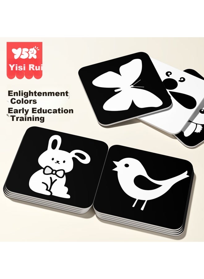 YSR Yisirui Baby Black And White Cards, Newborn 0-3 Months, Early Education Toys, Visual Stimulation, Large Cards, Colorful Tracking Flash Cards - Image 1