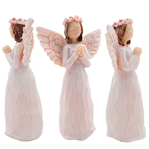 FYBW Praying Angel Figurine Guardian Angel Statue Figurine,Sculpted Hand-Painted Figure Surrounded by Love Sympathy Gift of Encouragement Women Present - Image 3
