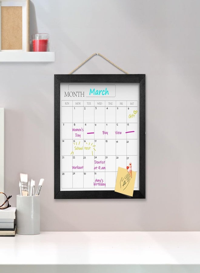 Umtiti Umtiit Monthly Calendar Dry Erase Whiteboard 11.8 x 11.8 inch(30 x 30 cm), Black Wood Frame, Magnetic Surface Whiteboard for Planning/Schedule/School Timetable/Memo(YLBB-3030BK,US) - Image 3