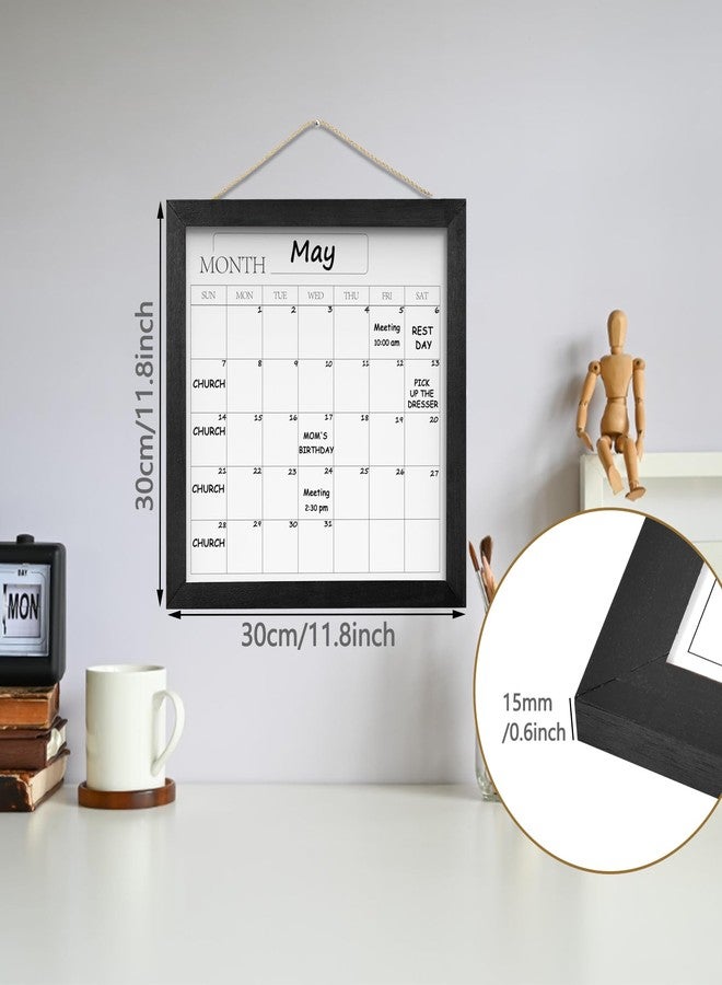 Umtiti Umtiit Monthly Calendar Dry Erase Whiteboard 11.8 x 11.8 inch(30 x 30 cm), Black Wood Frame, Magnetic Surface Whiteboard for Planning/Schedule/School Timetable/Memo(YLBB-3030BK,US) - Image 2