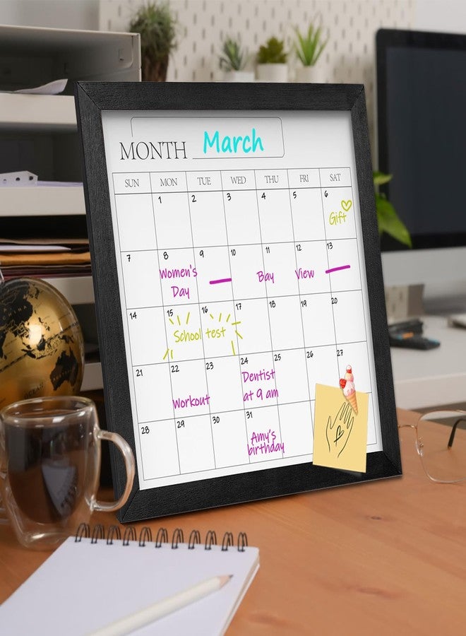 Umtiti Umtiit Monthly Calendar Dry Erase Whiteboard 11.8 x 11.8 inch(30 x 30 cm), Black Wood Frame, Magnetic Surface Whiteboard for Planning/Schedule/School Timetable/Memo(YLBB-3030BK,US) - Image 4