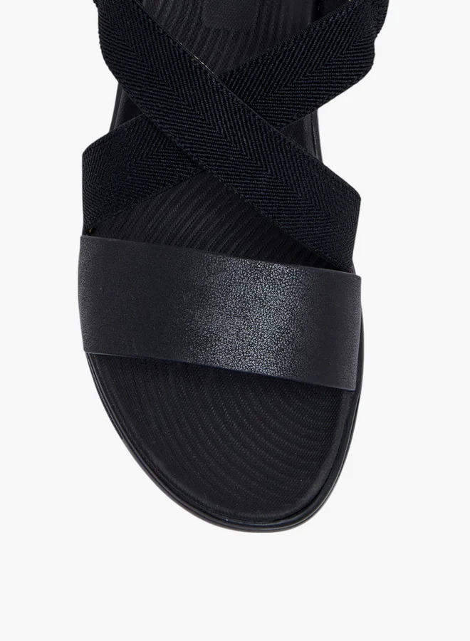 Flora Bella By Shoexpress Cross Strap Sandals with Hook and Loop Closure