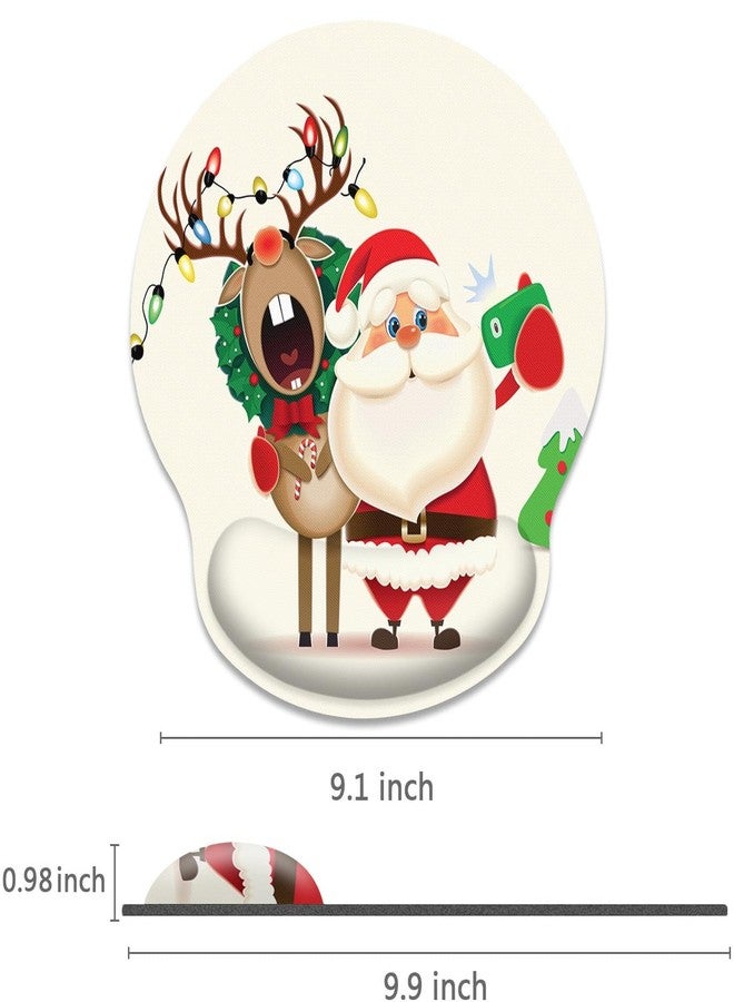 Britimes Ergonomic Mouse Pad with Wrist Support, Christmas Santa Elk - Image 4
