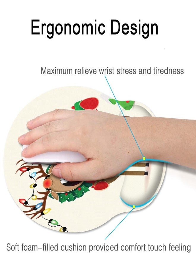 Britimes Ergonomic Mouse Pad with Wrist Support, Christmas Santa Elk - Image 5