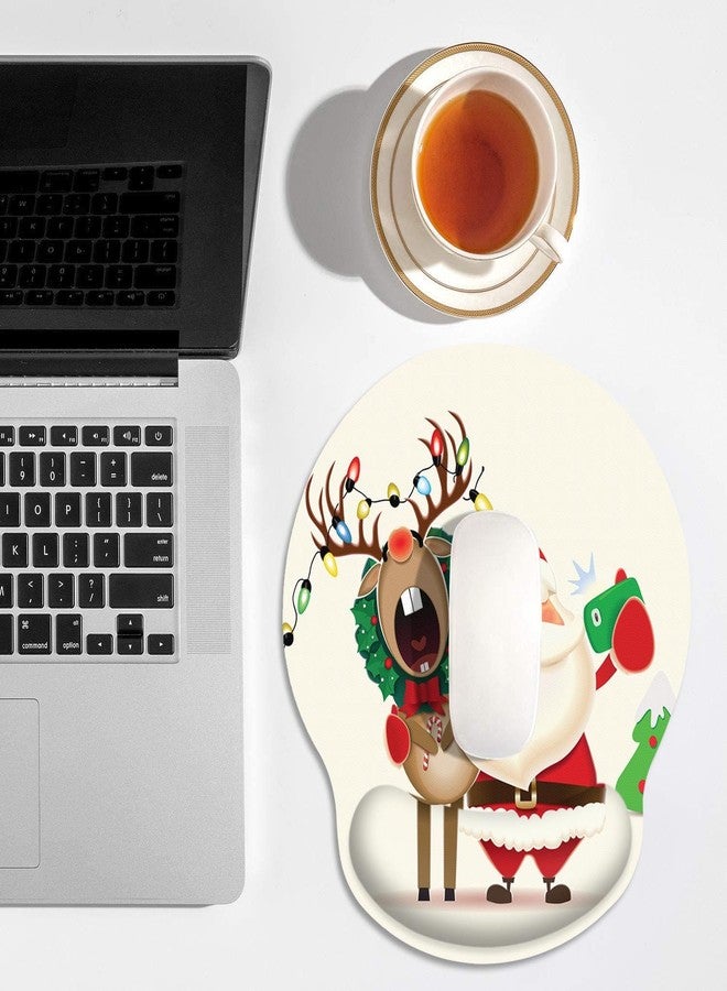 Britimes Ergonomic Mouse Pad with Wrist Support, Christmas Santa Elk - Image 2