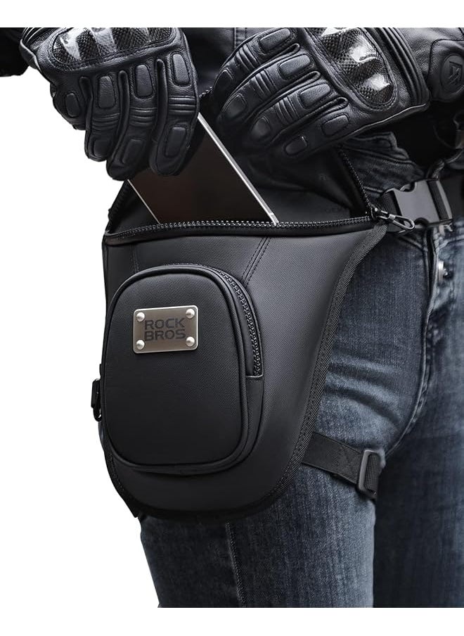 Rock Bros - Rock Bros Motorcycle Drop Leg Bags for Men Women, Outdoor Waterproof Thigh Bag Tactical Fanny Pack, Multi-Pocket Storage Hip Thigh Bag with Leg Strap for Hiking Climbing Cycling Fishing Riding Travel - Image 1