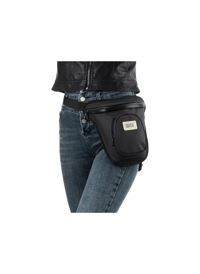 Rock Bros - Rock Bros Motorcycle Drop Leg Bags for Men Women, Outdoor Waterproof Thigh Bag Tactical Fanny Pack, Multi-Pocket Storage Hip Thigh Bag with Leg Strap for Hiking Climbing Cycling Fishing Riding Travel - Image 1