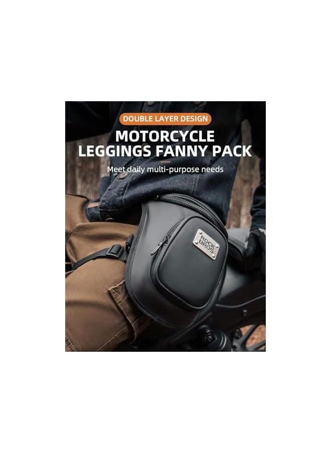 Rock Bros - Rock Bros Motorcycle Drop Leg Bags for Men Women, Outdoor Waterproof Thigh Bag Tactical Fanny Pack, Multi-Pocket Storage Hip Thigh Bag with Leg Strap for Hiking Climbing Cycling Fishing Riding Travel - Image 1