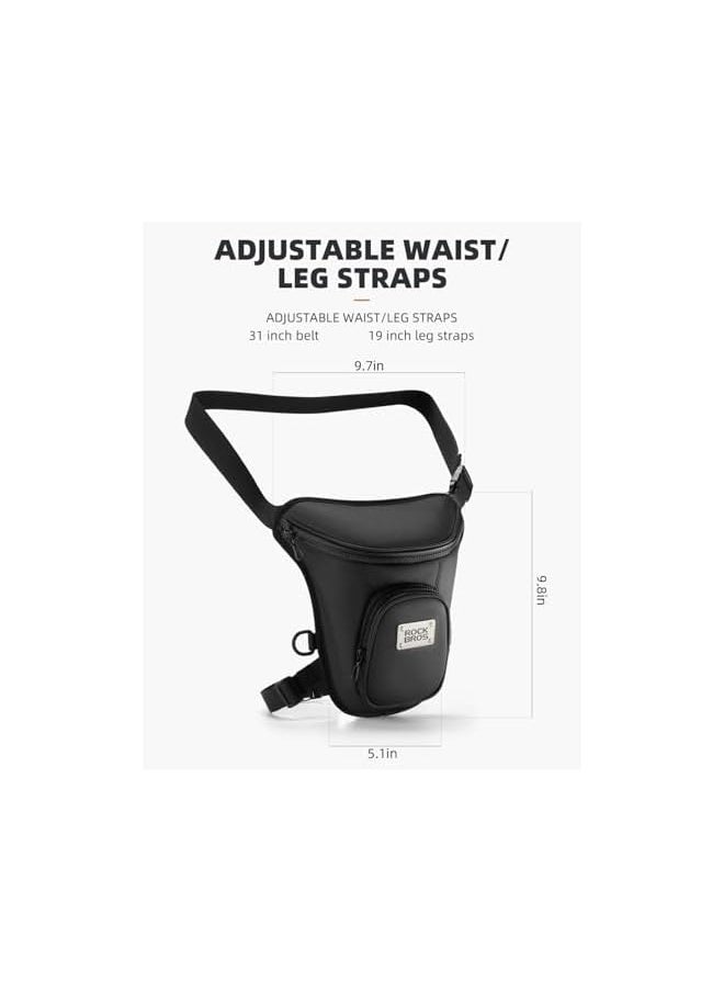 Rock Bros - Rock Bros Motorcycle Drop Leg Bags for Men Women, Outdoor Waterproof Thigh Bag Tactical Fanny Pack, Multi-Pocket Storage Hip Thigh Bag with Leg Strap for Hiking Climbing Cycling Fishing Riding Travel - Image 1