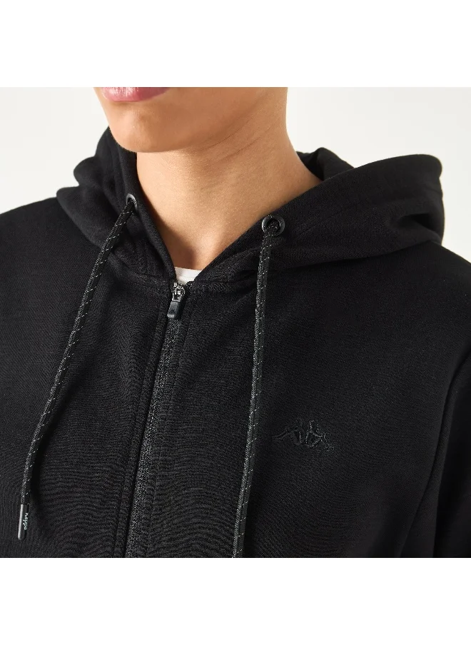 Kappa Kappa Logo Detail Zip Through Hoodie with Long Sleeves