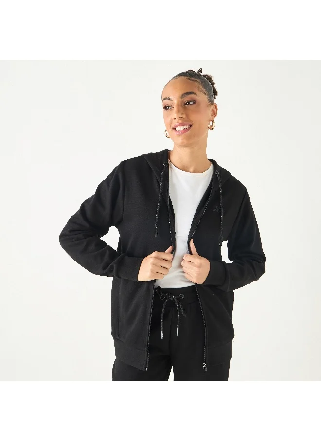 Kappa Kappa Logo Detail Zip Through Hoodie with Long Sleeves