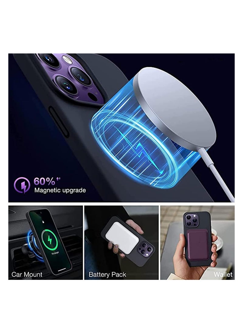 Generic - Steel Mesh Heat Dissipation Magnetic Protective Cover for iPhone 14 Pro max  Breathable Mesh Wireless Charging Case Dark Blue - Image 1