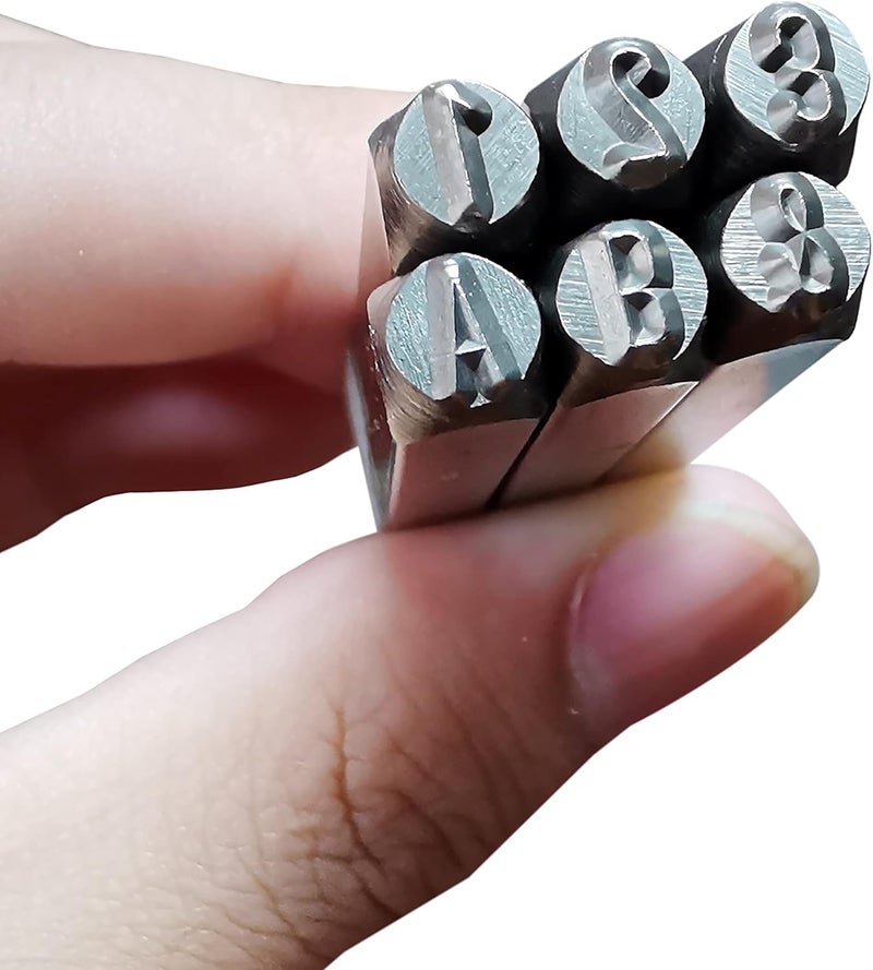 HimaPro Letter and Number Stamp Set 36pcs 40Cr Alloy Steel Metal Stamp Number & Letter Punch Set in a Wooden case (4mm 5/32 Inch) - Image 3