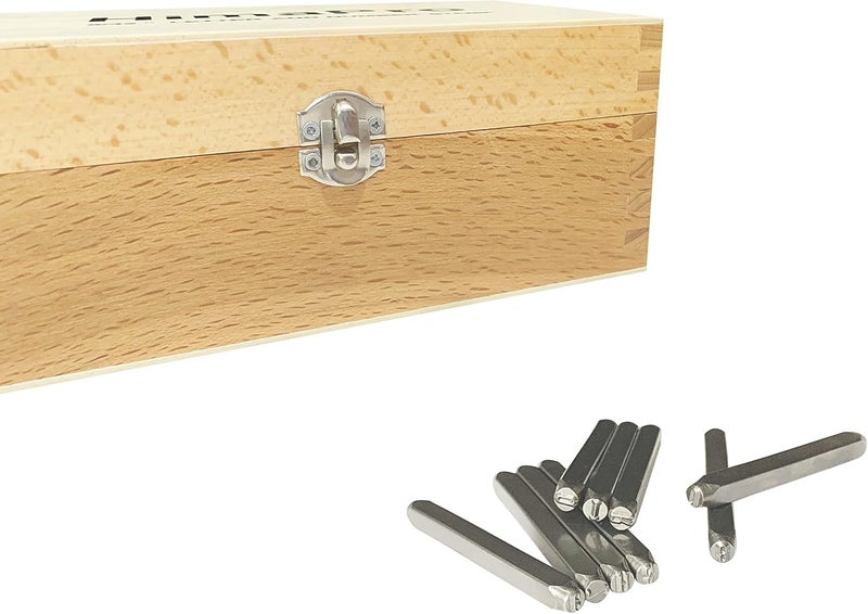HimaPro Letter and Number Stamp Set 36pcs 40Cr Alloy Steel Metal Stamp Number & Letter Punch Set in a Wooden case (4mm 5/32 Inch) - Image 4