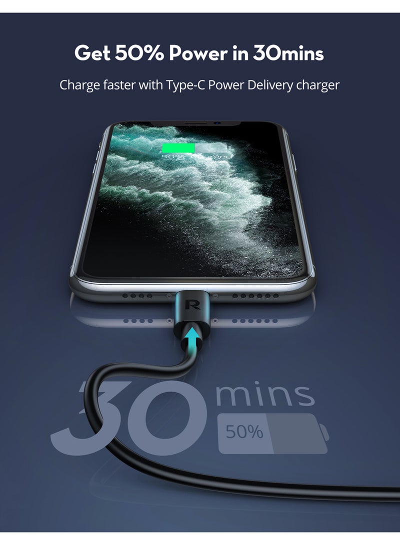 راف باور كابل Ravpower RP-CB1016 Type-C-Lightning بطول 1 متر TPE - Image 2