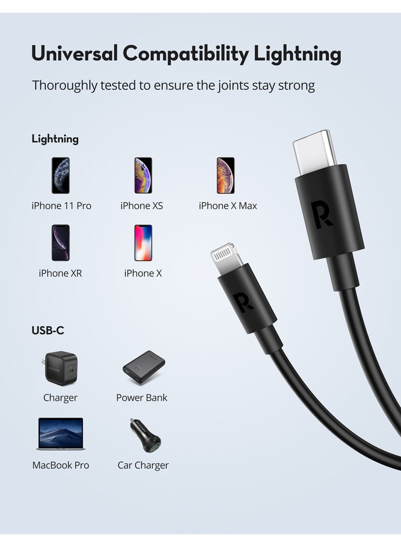 راف باور كابل Ravpower RP-CB1016 Type-C-Lightning بطول 1 متر TPE - Image 5