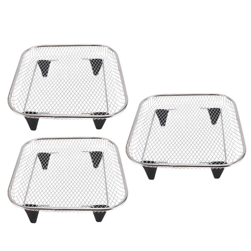 Fryer Rack Set: 304 Stainless Steel, Oil Filtering Net, Square Structure - Detachable, Multifunctional For Air Fryer Cooking, Kitchen Use - Image 2