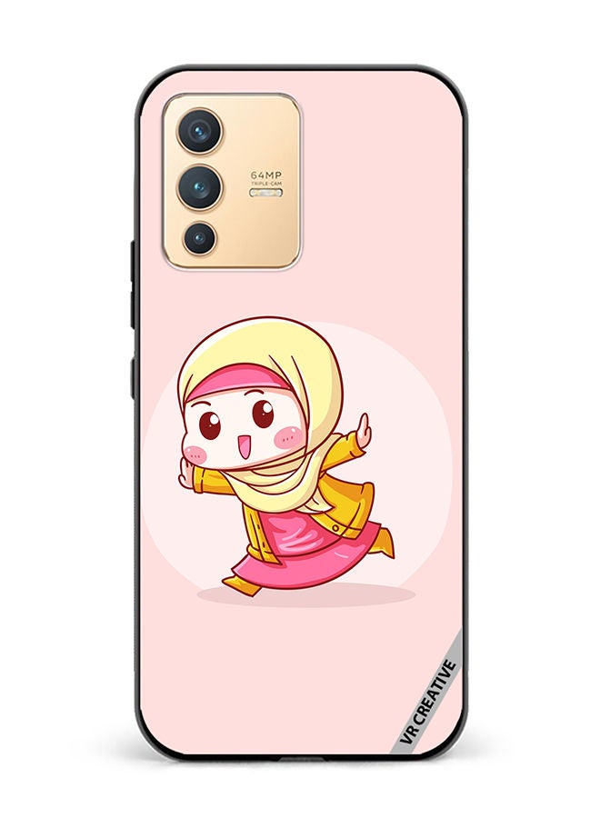 VR CREATIVE Protective Case Cover For Vivo V23 5G Cute Lady In Hijab Design Multicolour - Image 1