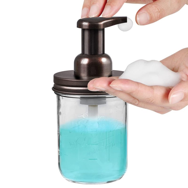 SheeChung Bathroom Accessories, Toothbrush Holder, Foaming Soap Dispenser, Bathroom Decor, Bathroom Accessory Set, Dish Soap Dispenser for Bathroom, Kitchen Sink - Bronze - Image 2