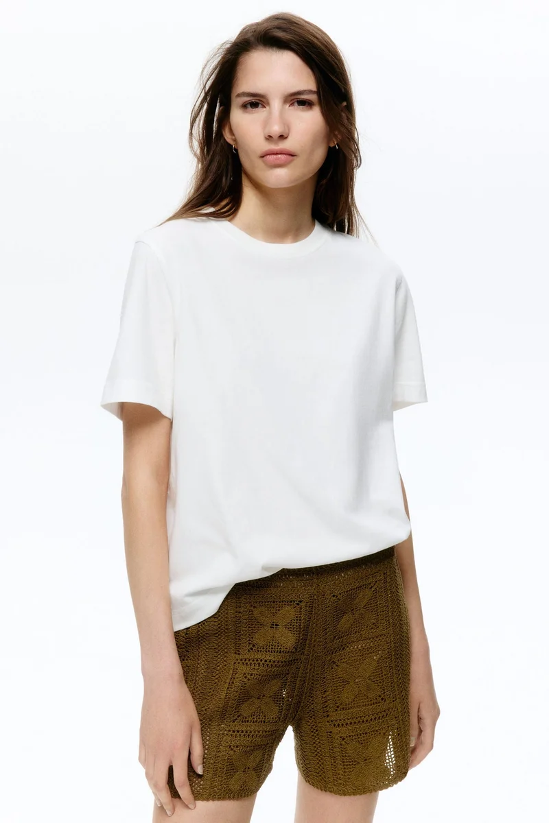 H&M Crochet-look silk-blend shorts