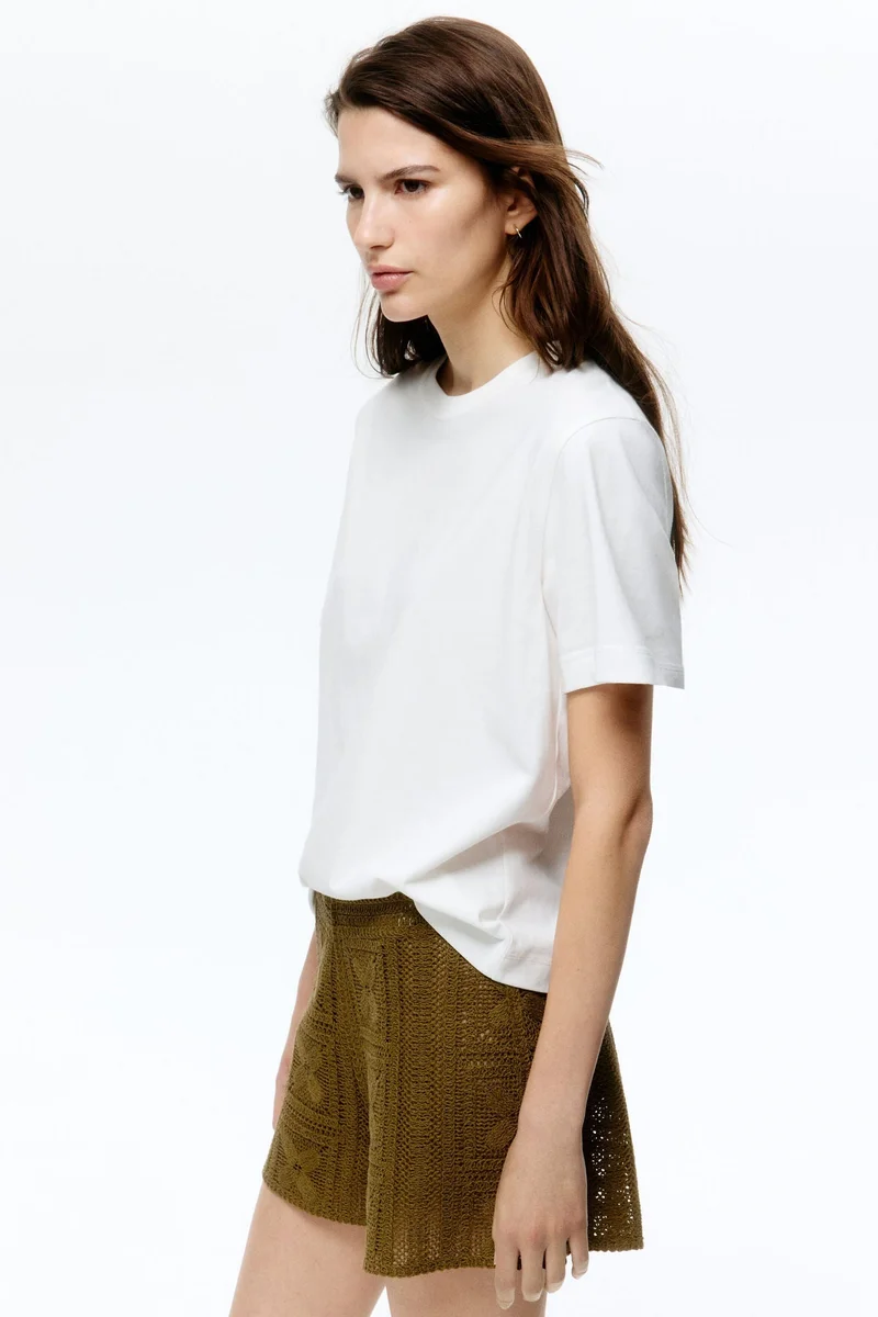 H&M Crochet-look silk-blend shorts