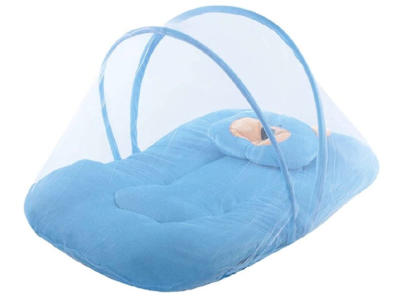 Brandonn BRANDONN Premium Toddler Mattress with Mosquito Net and Hooded Baby Blanket Pack (Royal Blue, Pack of 2) - Image 2