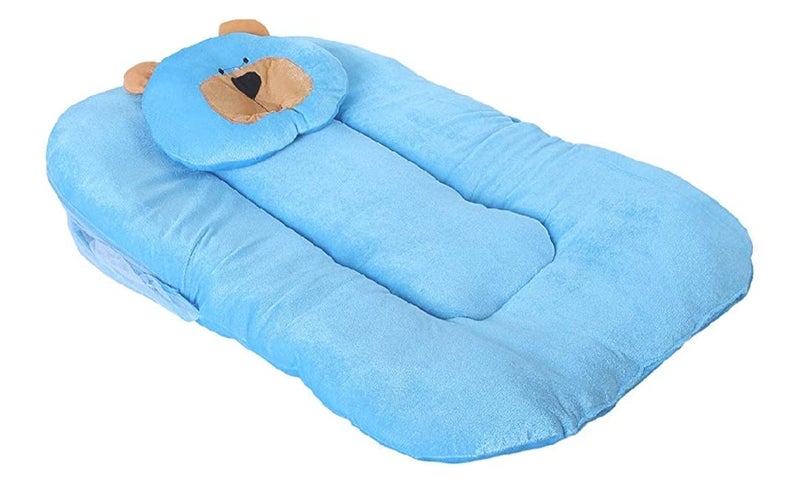 Brandonn BRANDONN Premium Toddler Mattress with Mosquito Net and Hooded Baby Blanket Pack (Royal Blue, Pack of 2) - Image 3